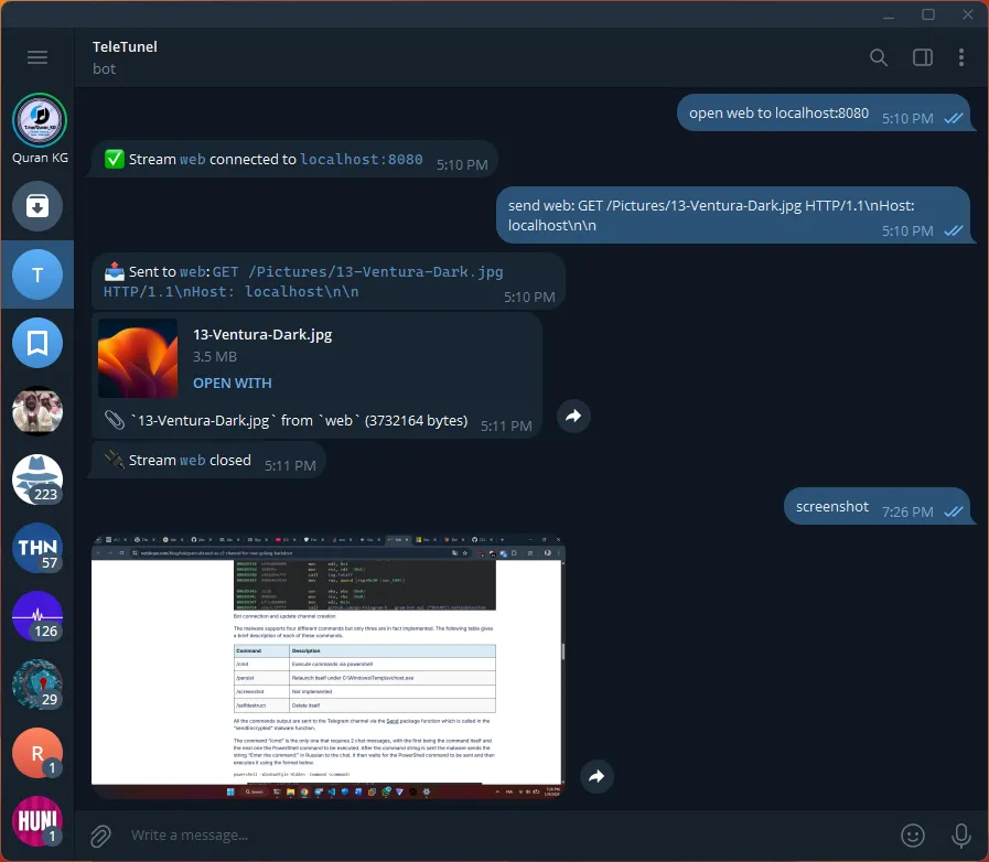 Bot takes screenshots